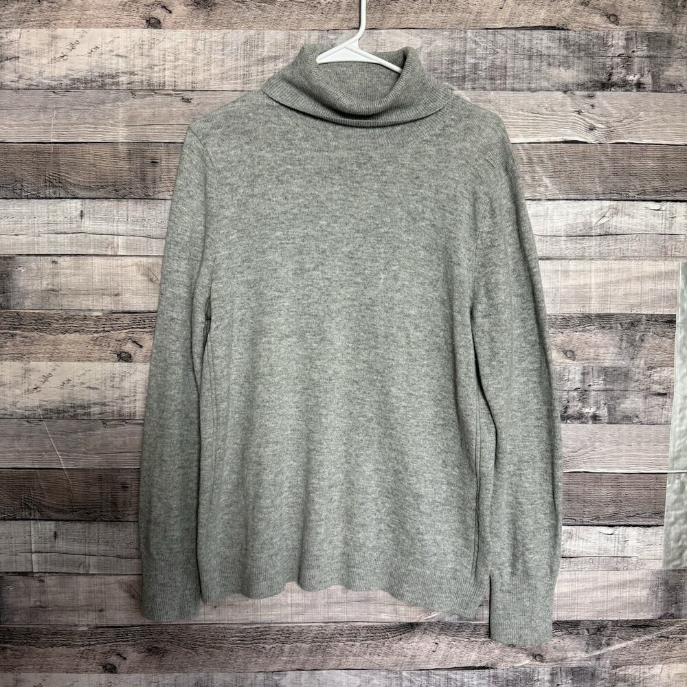Banana Republic Merino Wool Cashmere Turtleneck Sweater Women’s Large Gray